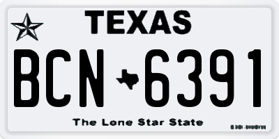TX license plate BCN6391