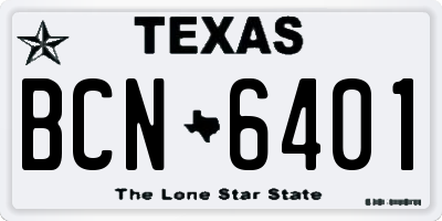 TX license plate BCN6401