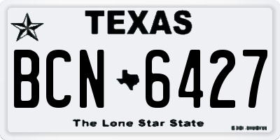 TX license plate BCN6427