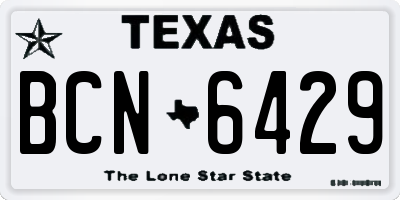 TX license plate BCN6429