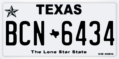 TX license plate BCN6434