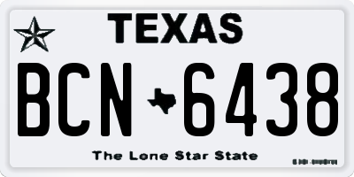 TX license plate BCN6438