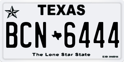 TX license plate BCN6444