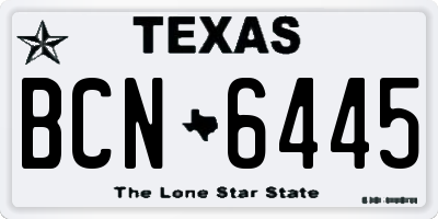 TX license plate BCN6445
