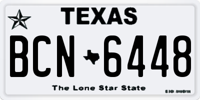 TX license plate BCN6448