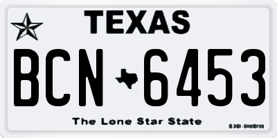TX license plate BCN6453