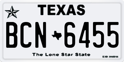 TX license plate BCN6455