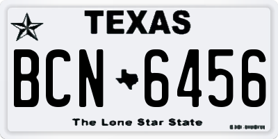 TX license plate BCN6456