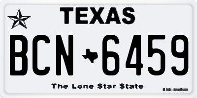 TX license plate BCN6459