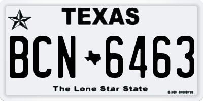 TX license plate BCN6463
