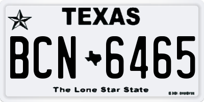TX license plate BCN6465