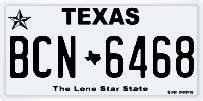 TX license plate BCN6468