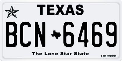 TX license plate BCN6469