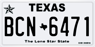 TX license plate BCN6471