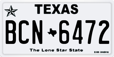 TX license plate BCN6472