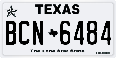 TX license plate BCN6484