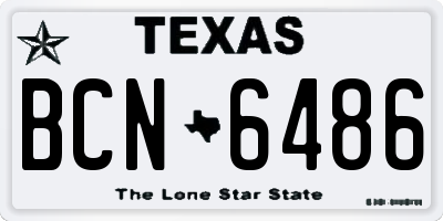 TX license plate BCN6486