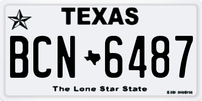 TX license plate BCN6487