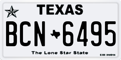 TX license plate BCN6495