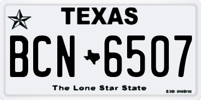 TX license plate BCN6507