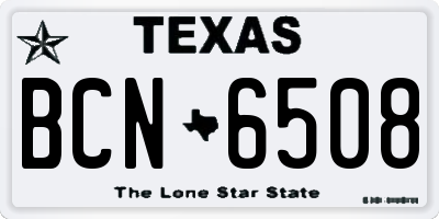 TX license plate BCN6508