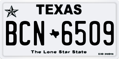 TX license plate BCN6509