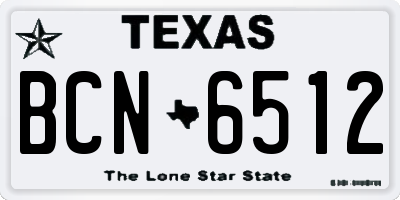 TX license plate BCN6512