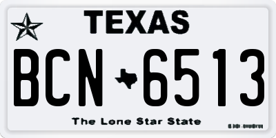TX license plate BCN6513