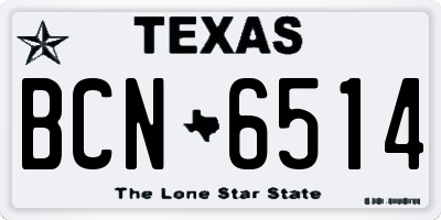 TX license plate BCN6514