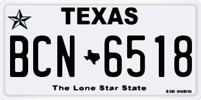 TX license plate BCN6518