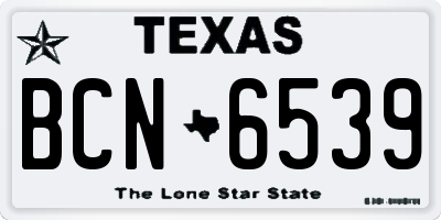 TX license plate BCN6539