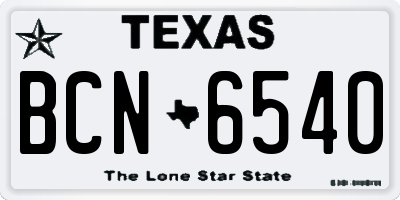 TX license plate BCN6540