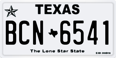 TX license plate BCN6541