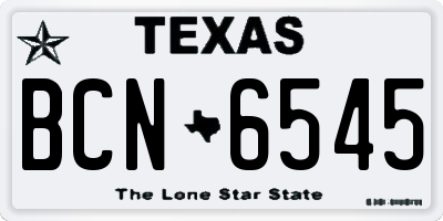 TX license plate BCN6545