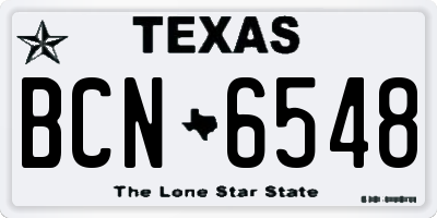 TX license plate BCN6548