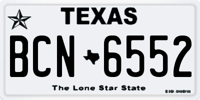 TX license plate BCN6552