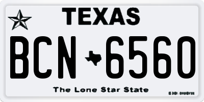TX license plate BCN6560