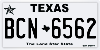 TX license plate BCN6562