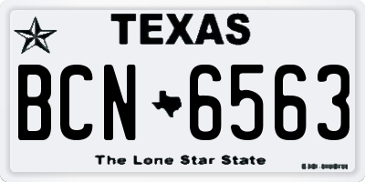 TX license plate BCN6563