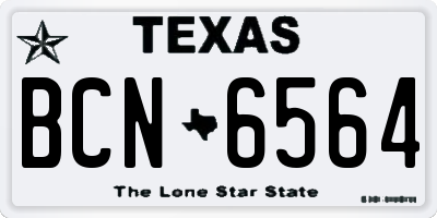 TX license plate BCN6564