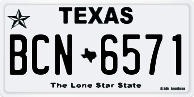 TX license plate BCN6571