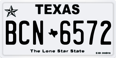 TX license plate BCN6572
