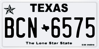 TX license plate BCN6575