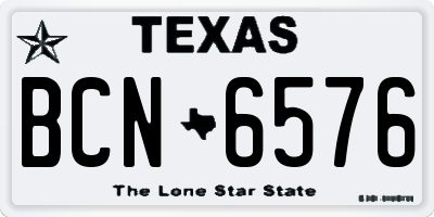 TX license plate BCN6576