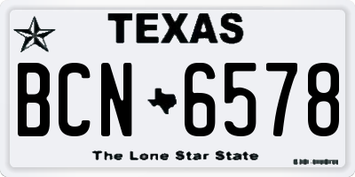 TX license plate BCN6578