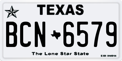 TX license plate BCN6579