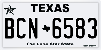 TX license plate BCN6583