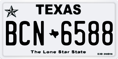 TX license plate BCN6588