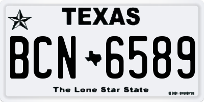 TX license plate BCN6589