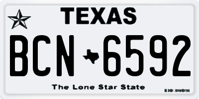 TX license plate BCN6592